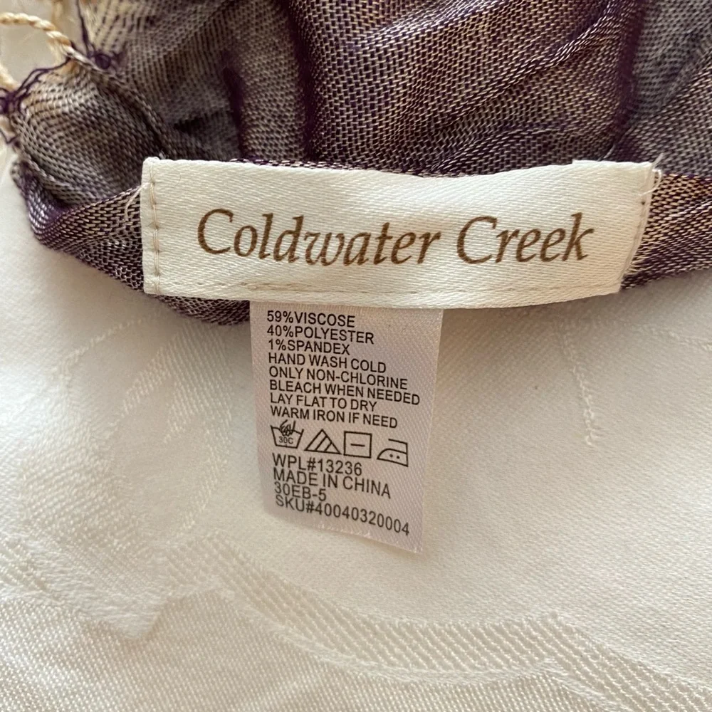 Coldwater Creek Gauzy Ruched Lightweight Fringed scarf
